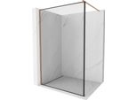Mexen Kioto Parete Doccia Walk-In 90 X 200 Cm, Cornice Nera 8 Mm, Rame Spazzolato - 800-090-101-65-70