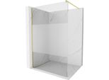Mexen Kioto Parete Doccia Walk-In 110 X 200 Cm, Trasparente/Brina 8 Mm, Oro Spazzolato - 800-110-101-55-35