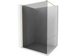 Mexen Kioto Parete Doccia Walk-In 120 X 200 Cm, Grafite 8 Mm, Oro Spazzolato - 800-120-101-55-40