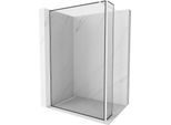 Mexen Kioto Parete Doccia Walk-In 140 X 30 Cm, Cornice Nera, Bianca - 800-140-212-20-70-030
