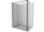 Mexen Kioto Parete Doccia Walk-In 130 X 40 Cm, Cornice Nera, Nera - 800-130-212-70-70-040