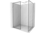 Mexen Kioto Parete Doccia Walk-In 140 X 100 Cm, Cornice Nera, Cromo - 800-140-202-01-70-100