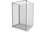 Mexen Kioto Parete Doccia Walk-In 140 X 100 Cm, Cornice Nera, Nero - 800-140-212-70-70-100