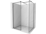 Mexen Kioto Parete Doccia Walk-In 160 X 110 Cm, Cornice Nera, Nero - 800-160-202-70-70-110