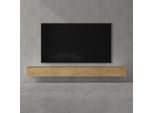 Doporro Mobile Porta Tv Sospeso 320 Cm Con 4 Ante Antracite Opaco E Marrone Chiaro, Credenza Bassa Da Soggiorno Salotto, Madia Consolle Bicolore Per Tv Fernsehschrank02