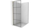 Mexen Kioto L Parete Doccia Walk-In 70 X 200 Cm, Griglia Nera, Dorata - 800-070-103-50-77