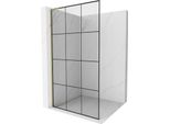 Mexen Kioto L Parete Doccia Walk-In 110 X 200 Cm, Griglia Nera, Oro - 800-110-103-50-77