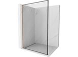 Mexen Kioto L Parete Doccia Walk-In 110 X 200 Cm, Cornice Nera, Rame Spazzolato - 800-110-103-65-70