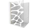 Mexen Kioto L Parete Doccia Walk-In 90 X 200 Cm, Onda Bianca, Oro - 800-090-103-50-97