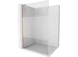 Mexen Kioto L Parete Doccia Walk-In 120 X 200 Cm, Trasparente/Brina, Rame Spazzolato - 800-120-103-65-35