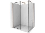 Mexen Kioto Pannello Doccia Walk-In 160 X 110 Cm, Cornice Nera, Oro Rosa - 800-160-202-60-70-110