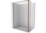 Mexen Kioto Parete Doccia Walk-In 130 X 40 Cm, Cornice Nera, Oro Rosa - 800-130-212-60-70-040