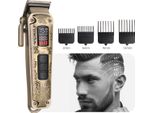 Inf Tagliacapelli Professionale Retrò Oro - Senza Fili, Velocità Regolabile, Display A Led
