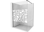 Mexen Kioto Parete Doccia Walk-In 120 X 200 Cm, Motivo Bianco 8 Mm, Nero - 800-120-101-70-85