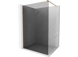 Mexen Kioto Parete Doccia Walk-In 70 X 200 Cm, Grafite 8 Mm, Rame Spazzolato - 800-070-101-65-40