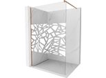 Mexen Kioto Parete Doccia Walk-In 110 X 200 Cm, Motivo Bianco 8 Mm, Rame Spazzolato - 800-110-101-65-85