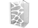 Mexen Kioto Parete Doccia Walk-In 130 X 200 Cm, Onda Bianca 8 Mm, Gun Metal - 800-130-101-95-97