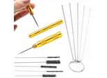 Rosfix Set Di Aghi Per La Pulizia E Ago Per Piercing In Oro – 5 Spazzole Metalliche Per Pistole A Spruzzo | 0,5 – 1,4 Mm | Durevoli, Antiruggine