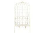 Panchina Da Giardino 95 Cm In Ferro Bianco Antico