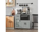 Sobuy Carrello Cucina Microonde Mobile Isola Cucina Con Ruote Carrello Cucina Microonde Carrello Mobile Per Sala Da Pranzo E Ufficio Grigio FSB78-HG