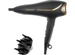 Beper 40.404 Asciugacapelli 2200 Watt Con Impugnatura Pieghevole Soft Touch, Diffusore E Concentratore Nero/Oro