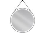 Mexen Reni Specchio Da Bagno Illuminato, Rotondo 90 Cm, Led 6000K, Antiappannamento, Cornice Nera - 9812-090-090-611-70