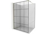 Mexen Kioto Parete Doccia Walk-In 140 X 200 Cm, Griglia Nera 8 Mm, Oro - 800-140-101-50-77
