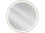 Mexen Esso Specchio Da Bagno Retroilluminato, Rotondo 100 Cm, Led 6000K, Anti-Appannamento, Cornice Dorata - 9825-100-100-611-50