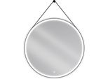 Mexen Reni Specchio Da Bagno Illuminato, Tondo 100 Cm, Led 6000K, Antiappannamento, Cornice Nera - 9812-100-100-611-70
