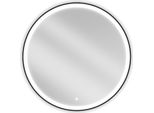 Mexen Esso Specchio Da Bagno Retroilluminato, Rotondo 90 Cm, Led 6000K, Antiappannamento, Cornice Nera - 9825-090-090-611-70