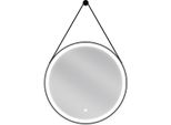 Mexen Reni Specchio Da Bagno Retroilluminato, Rotondo 60 Cm, Led 6000K, Antivapore, Cornice Nera - 9812-060-060-611-70