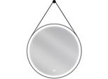 Mexen Reni Specchio Da Bagno Retroilluminato, Rotondo 70 Cm, Led 6000K, Antiappannamento, Cornice Nera - 9812-070-070-611-70