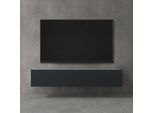 Doporro Mobile Porta Tv Sospeso 160 Cm Con 2 Ante Bianco Opaco E Antracite Opaco, Credenza Bassa Da Soggiorno Salotto, Madia Consolle Bicolore Per Tv Fernsehschrank02
