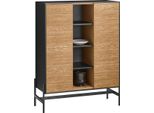 Sobuy HFSB04-SCH Credenza Armadio Da Cucina Cassettiera Armadio Da Corridoio Buffet Scarpiera Cassettiera Da Cucina Armadio Portaoggetti Wd Nero Circa 92X119X40Cm
