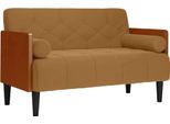 Vidaxl Divano A Due Posti Con Imbottiture Marrone 110 Cm In Velluto