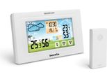 Bewello - Stazione Meteorologica Digitale Con Schermo - Funzione Sveglia E Orologio - Con Unità Interna Ed Esterna - Tramite Batteria O Usb