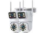 Telecamera Ip, Risoluzione 8MP, Audio Bidirezionale, 2 Unità Telecamera, Spina Ue