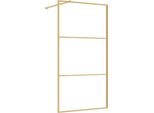 Vidaxl Schermo Doccia Per Cabina Doccia Esg Vetro Trasparente Golden 100X195Cm
