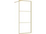Vidaxl Schermo Doccia Per Cabina Doccia Con Vetro Trasparente Esg Golden 80X195Cm