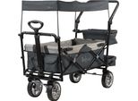 Carrello Pieghevole Zelsius Con Tetto, Grigio, Carrello Di Trasporto Con Sistema A Cinghie, Carrello Pieghevole
