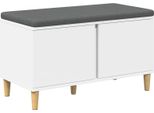 Syfax™ Panca Per Ingresso Con Cuscino Con Porta Bianco 60 X 38 X 46 Cm