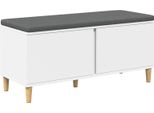 Syfax™ Panca Per Ingresso Con Cuscino Con Porta Bianco 60 X 38 X 46 Cm