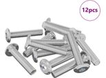 Vidaxl Vite Con Cricchetto Uni 12 Pezzi Argento M6 X 30 Mm Acciaio