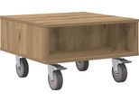 Syfax™ Tavolino Con Ruote Rovere Artigianale 50,5 X 50 X 30 Cm