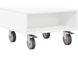 Syfax™ Tavolino Con Ruote Bianco 50,5 X 50 X 30 Cm Legno Multistrato