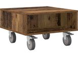 Syfax™ Tavolino Con Ruote Legno Vecchio 50,5 X 50 X 30 Cm