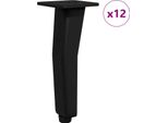 Vidaxl Piedi 12 Pezzi Nero 40 X 40 X 100 Mm Ferro