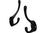 Vidaxl Ganci Per Cappotti 2 Pezzi Nero 102 X 29 X 47 Mm Lega Di Zinco