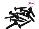 Vidaxl Chiodo Autofilettante 12 Pezzi Nero 4 X 25 Mm Acciaio
