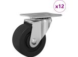 Vidaxl Ruota Girevole 12 Pezzi Argento 60 X 60 X 50 Mm Ferro E Nylon